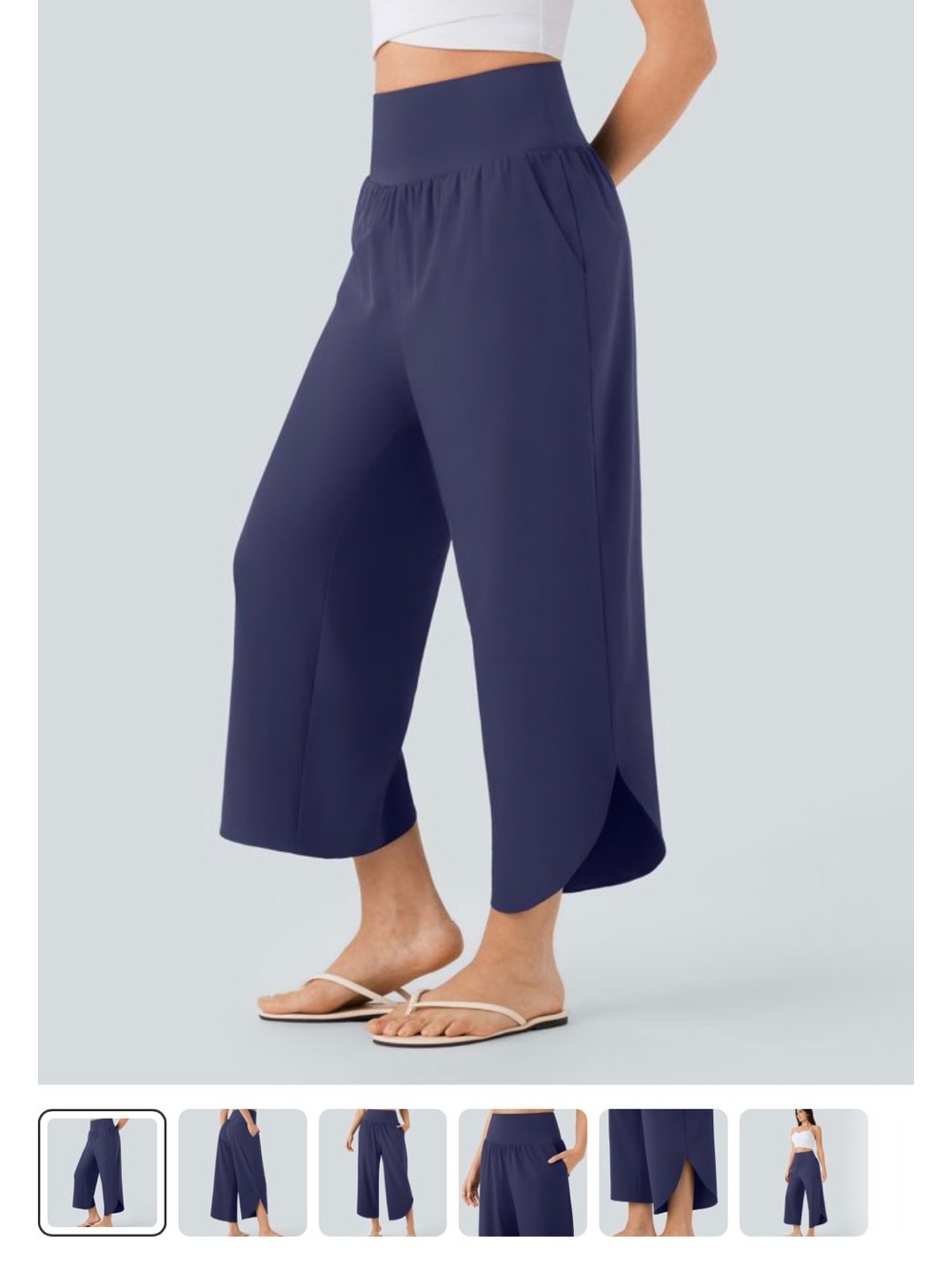 Halara Breezeful Tummy Control Split Hem Pants - Black and Blue